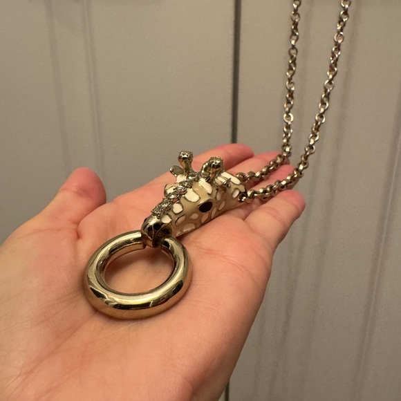 Chicos long Necklace with Enamel Giraffe Rhinestone Embellished Pendant - Picture 3 of 11